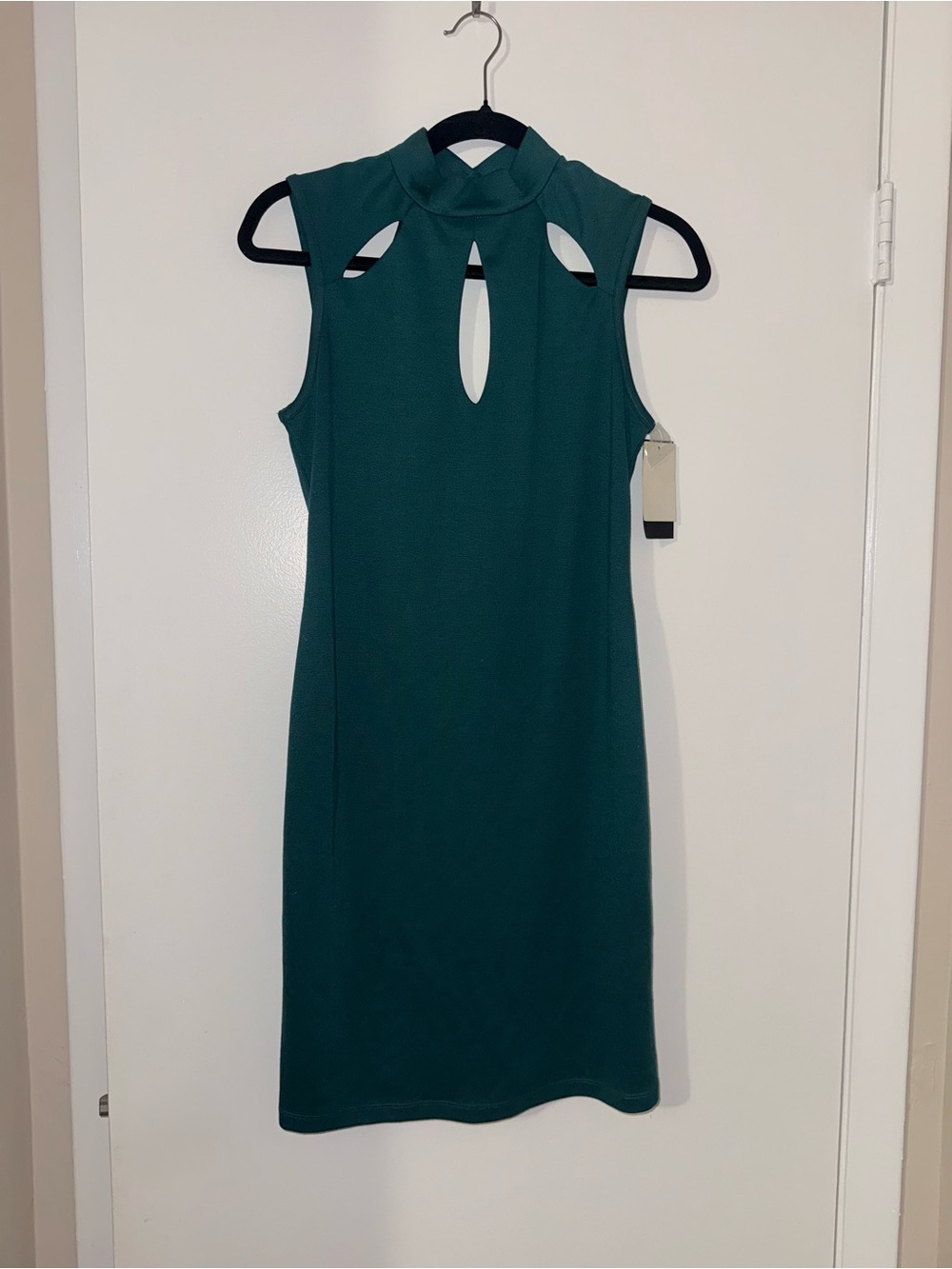 free press Teal Sleeveless Keyhole Mock-Neck Mini Dress